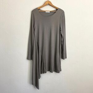 Bryn Walker Tunic Top Women Size Medium Gray Modal Asymmetrical Hem